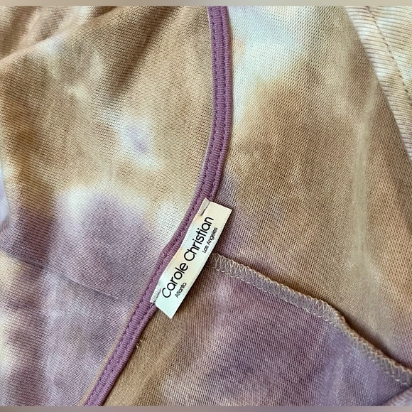 Carole Christian Dress Tie Dye Midi Side Pockets Size M Stretchy Boho Hippie - Picture 4 of 11